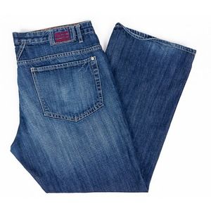 Marithe Francois Girbaud Wide Leg Mens Jeans Dark Wash Size 40x32